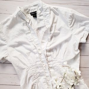 Wet Seal White Button Up Blouse Small